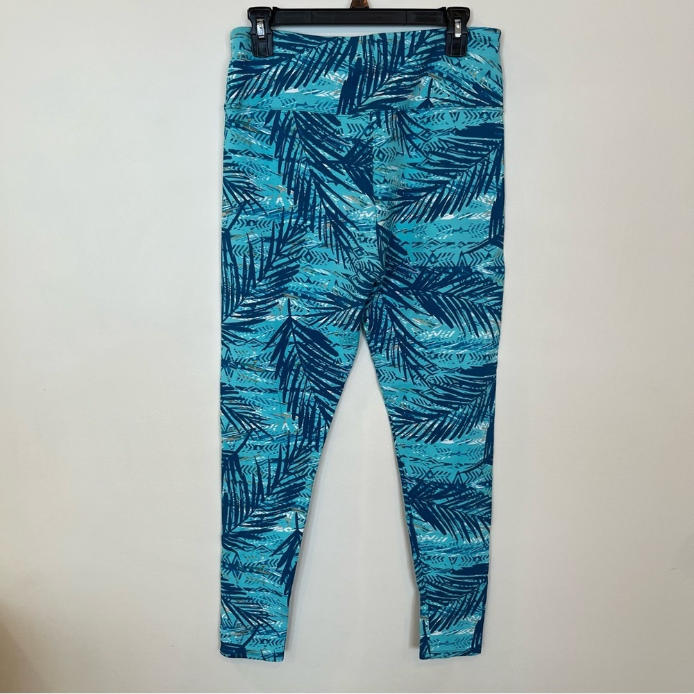 Soft Surroundings Leggings Womens Medium Tropical Blue Green Activewear - Picture 4 of 6